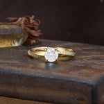 Unique Twisted Ring With 4 Prong Round Cut Moissanite Engagement Ring - Additional view
