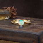 Unique Twisted Ring With 4 Prong Round Cut Fire Opal Engagement Ring - Additional view
