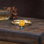 Unique Twisted Ring With 4 Prong Round Cut Citrine Engagement Ring - Additional view