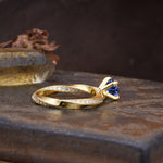 Unique Twisted Ring With 4 Prong Round Cut Tanzanite Engagement Ring - Additional view