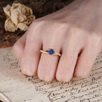 Unique Twisted Ring With 4 Prong Round Cut Tanzanite Engagement Ring - Additional view