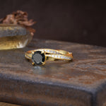 Unique Twisted Ring With 4 Prong Round Cut Black Onyx Engagement Ring - Additional view