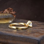 Unique Twisted Ring With 4 Prong Round Cut Lab Diamond Engagement Ring - Additional view