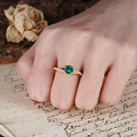 Unique Twisted Ring With 4 Prong Round Cut Emerald Engagement Ring - Additional view