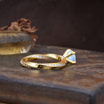 Unique Twisted Ring With 4 Prong Round Cut Moonstone Engagement Ring - Additional view