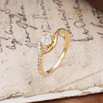 Unique Demon Eye 4-Prong Round Cut Moissanite Engagement Ring - Additional view