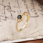 Unique Demon Eye 4-Prong Round Cut Black Onyx Engagement Ring - Additional view