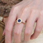 Unique and Luxurious 4-Prong Round Cut Tanzanite Engagement Ring - Additional view