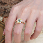 Unique and Luxurious 4-Prong Round Cut Moss Agate Engagement Ring - Additional view