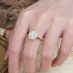 Unique and Luxurious 4-Prong Round Cut Moonstone Engagement Ring - Additional view