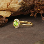 Unique and Luxurious 4-Prong Round Cut Peridot Engagement Ring - Additional view