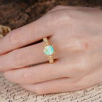 Classic Vintage 4-Prong Round Cut Fire Opal Engagement Ring - Additional view