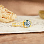 Classic Vintage 4-Prong Round Cut Moss Agate Engagement Ring - Additional view