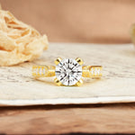 Classic Vintage 4-Prong Round Cut Lab Diamond Engagement Ring - Additional view