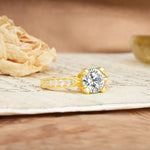 Classic Vintage 4-Prong Round Cut Lab Diamond Engagement Ring - Additional view