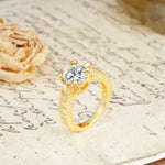 Classic Vintage 4-Prong Round Cut Lab Diamond Engagement Ring - Additional view