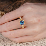 Classic Vintage 4-Prong Round Cut Alexandrite Engagement Ring - Additional view