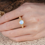 Classic Vintage 4-Prong Round Cut Moonstone Engagement Ring - Additional view