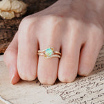 Uniquely Elegant, Twisting 4-Prong Round Cut Fire Opal Engagement Ring - Additional view