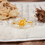 Uniquely Elegant, Twisting 4-Prong Round Cut Citrine Engagement Ring - Additional view