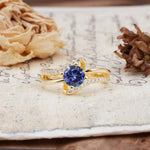 Uniquely Elegant, Twisting 4-Prong Round Cut Tanzanite Engagement Ring - Additional view