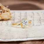 Uniquely Elegant, Twisting 4-Prong Round Cut Lab Diamond Engagement Ring - Additional view