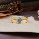 Luxurious Double-Row Pavé, 4-Prong, Oval Cut Black Rutilated Quartz Engagement Ring - Additional view