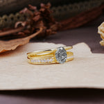 Luxurious Double-Row Pavé, 4-Prong, Oval Cut Black Rutilated Quartz Engagement Ring - Additional view