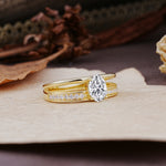 Luxurious Double-Row Pavé, 4-Prong, Oval Cut Lab Diamond Engagement Ring - Additional view