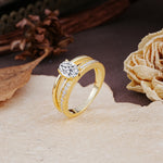 Luxurious Double-Row Pavé, 4-Prong, Oval Cut Lab Diamond Engagement Ring - Additional view