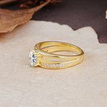 Luxurious Double-Row Pavé, 4-Prong, Oval Cut Lab Diamond Engagement Ring - Additional view