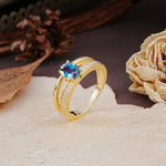 Luxurious Double-Row Pavé, 4-Prong, Oval Cut Alexandrite Engagement Ring - Additional view