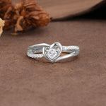 Unique Twisted Heart-Shaped 3-Prong Round Cut Moissanite Engagement Ring - Additional view