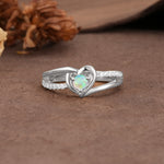 Unique Twisted Heart-Shaped 3-Prong Round Cut Fire Opal Engagement Ring - Additional view