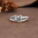 Unique Twisted Heart-Shaped 3-Prong Round Cut Black Rutilated Quartz Engagement Ring - Additional view