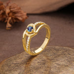 Unique Twisted Heart-Shaped 3-Prong Round Cut Alexandrite Engagement Ring - Additional view
