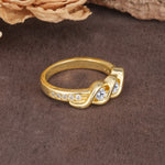 Unique Twisted and Intertwined Double Round Cut Lab Diamond Two-Stone Wedding Ring - Additional view
