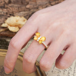 Unique and Luxurious Butterfly-Shaped Pear Cut Citrine Wedding Ring - Additional view