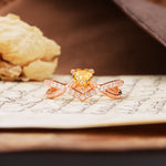 Unique Luxurious 3-Prong Heart-Cut Citrine Engagement Ring - Additional view