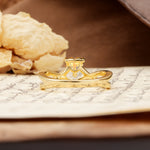 Unique Luxurious 3-Prong Heart-Cut Citrine Engagement Ring - Additional view