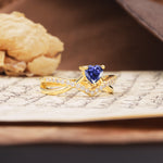 Unique Luxurious 3-Prong Heart-Cut Tanzanite Engagement Ring - Additional view