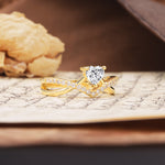 Unique Luxurious 3-Prong Heart-Cut Lab Diamond Engagement Ring - Additional view