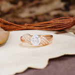 Unique Luxury 4-Prong Round Cut Moissanite Engagement Ring - Additional view