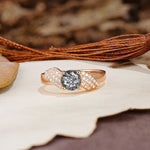 Unique Luxury 4-Prong Round Cut Black Rutilated Quartz Engagement Ring - Additional view