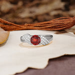Unique Luxury 4-Prong Round Cut Garnet Engagement Ring - Additional view