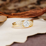 Unique Luxury 4-Prong Round Cut Moissanite Engagement Ring - Additional view