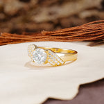 Unique Luxury 4-Prong Round Cut Moissanite Engagement Ring - Additional view