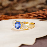 Unique Luxury 4-Prong Round Cut Sapphire Engagement Ring - Additional view