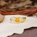 Unique Luxury 4-Prong Round Cut Citrine Engagement Ring - Additional view
