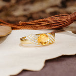 Unique Luxury 4-Prong Round Cut Citrine Engagement Ring - Additional view